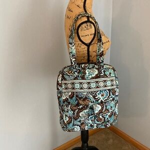 Vera Bradley Java Blue Large Tote Laptop Book Bag